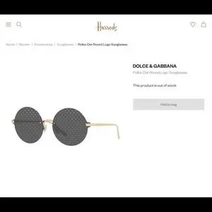 DOLCE & GABBANA RETRO GOLD AND GREY RIMLESS ROUND POLKA DOTTED SUNGLASSES Dolce & Gabbana | Accessories | Dolce Gabbana Retro Gold And  main image 2